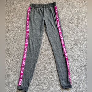 Bebe Gray and Pink Pajama Pants